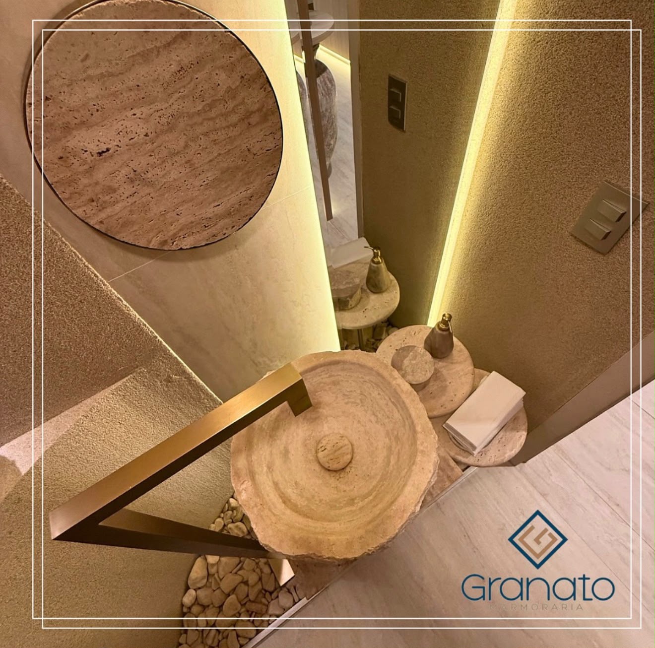Projeto em pedra natural executado pela Granato Marmoraria, foto 10